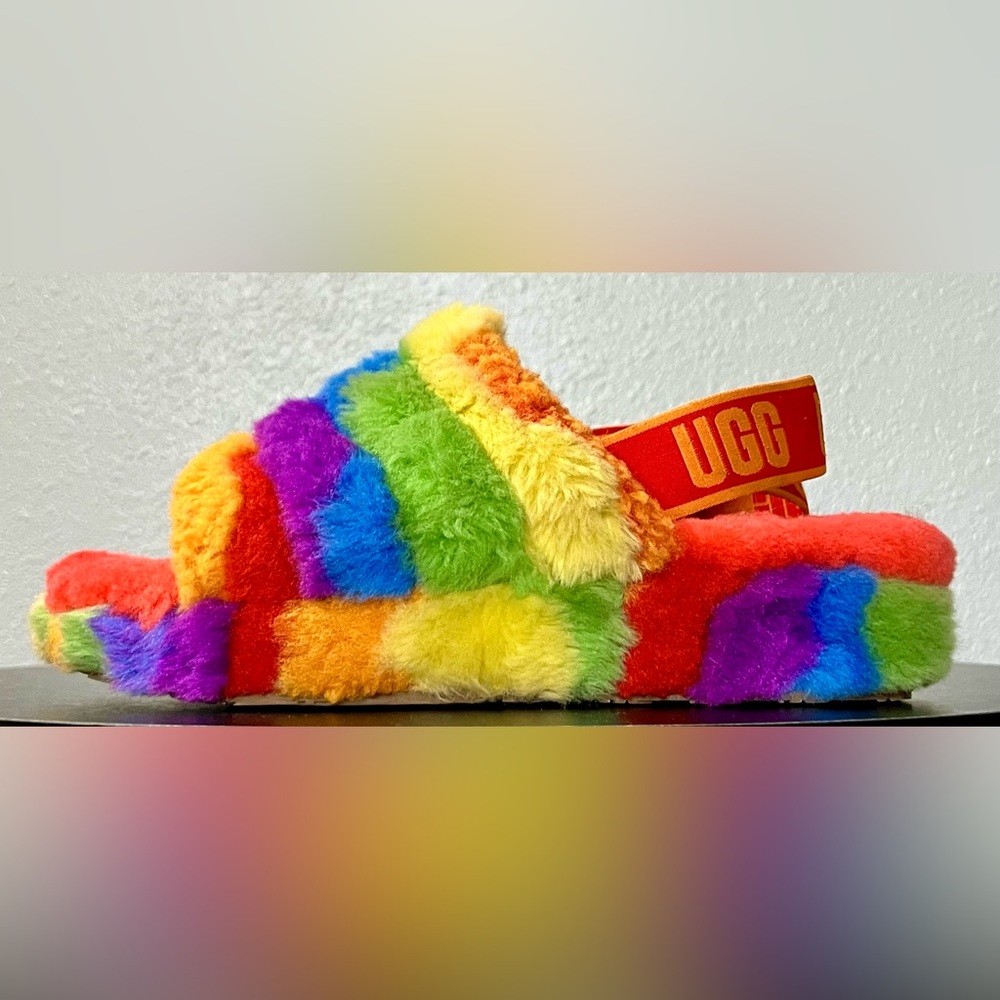 UGG Fluff Yeah Cali Collage Rainbow Sheepskin Fur… - image 7